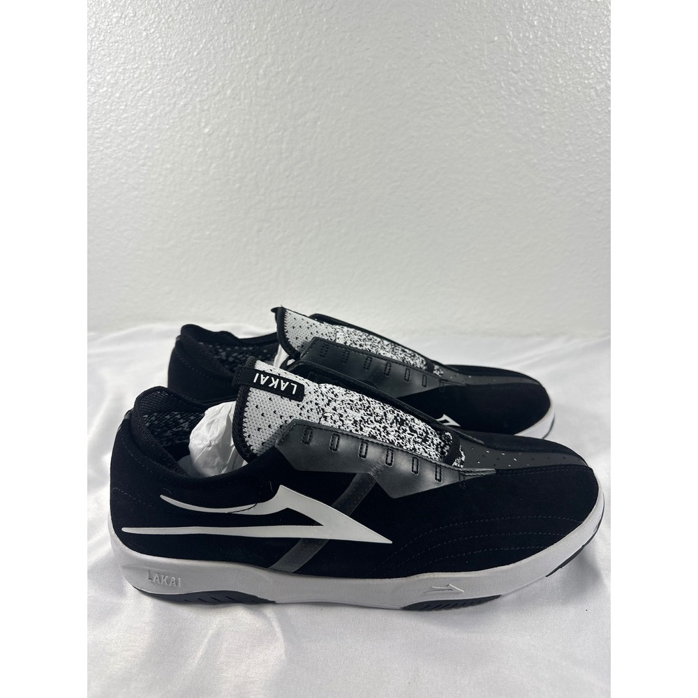 Lakai Mod Mens‎ Skate Shoes Black Suede White MS123-0266-B00 Size 12